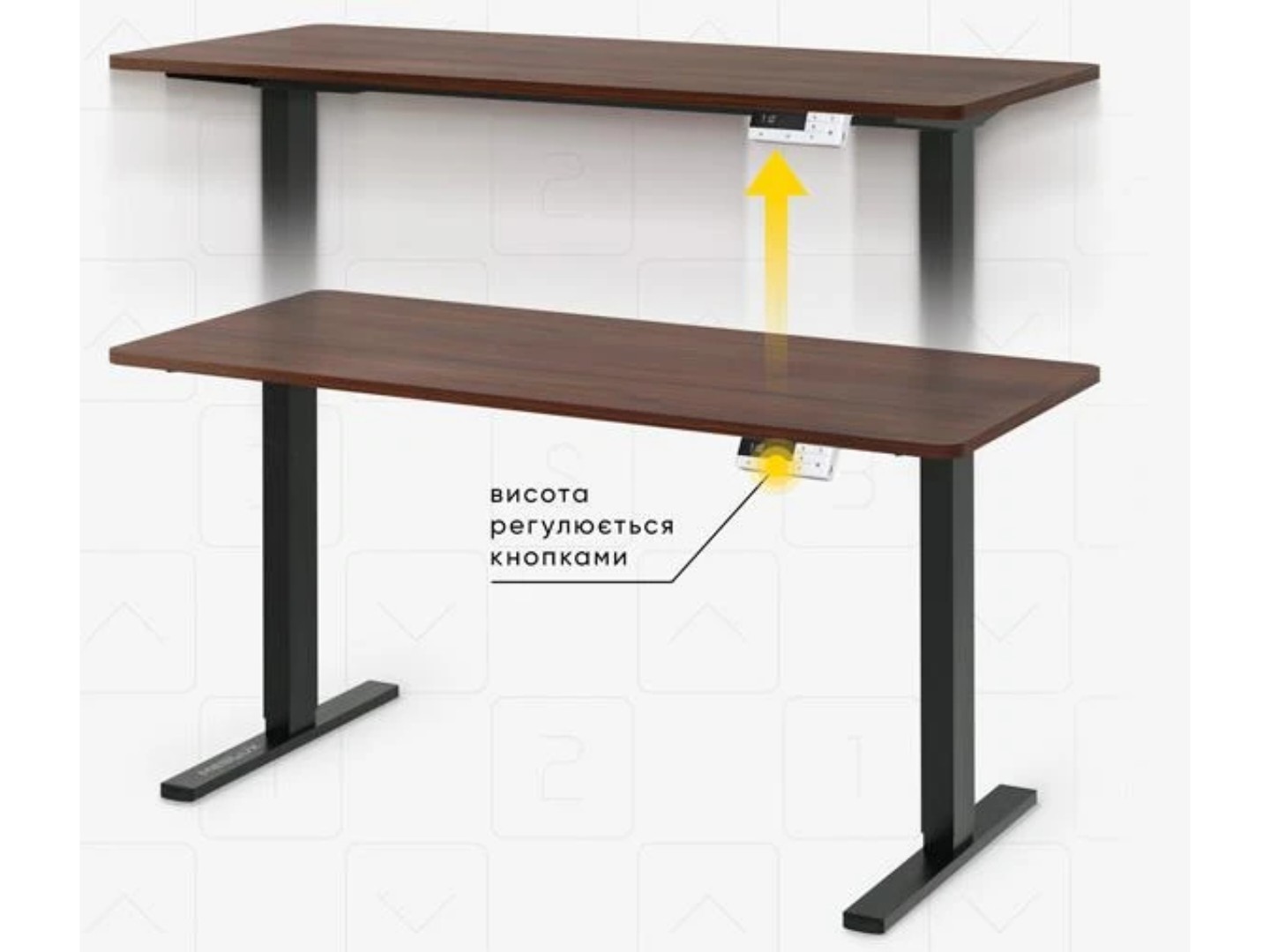Стіл з електрорегулюванням висоти Mealux PowerDesk Duo Walnut (EVO-242 Duo Walnut /B) — фото 7
